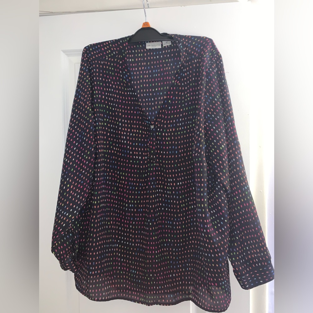 Liz Claiborne plus size 2x, patterned blouse
